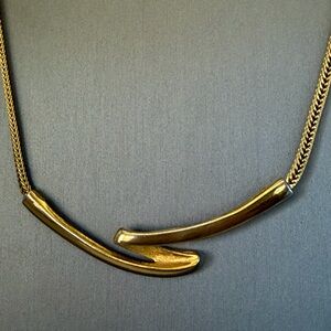 Monet Gold-Tone Curved Bar Necklace Choker
